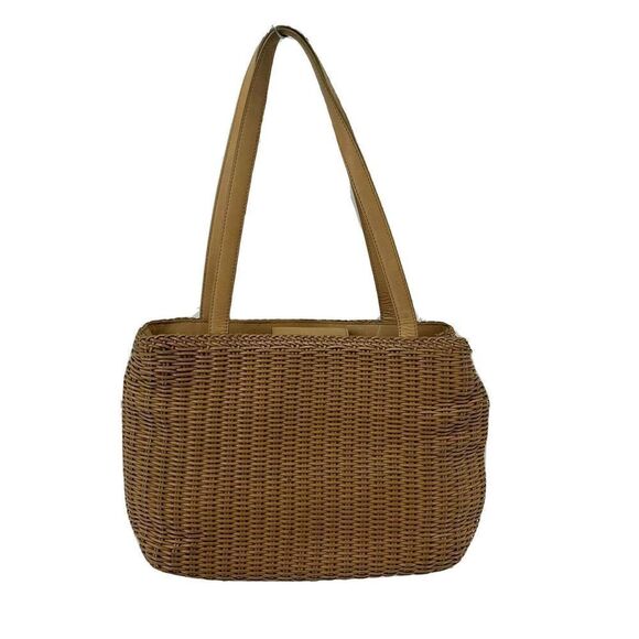 Fossil Tan Leather Woven Hand Bag Purse - Picture 1 of 12